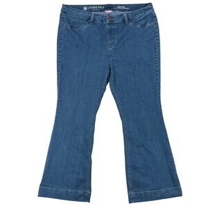 Laurie Felt Silky Flare Pull On Jeans Womens 1XP 40x28.5 Blue Medium Wash